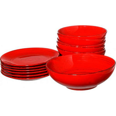 Сервиз столовый Antique red 13 предметов на 6 персон Bella Vita