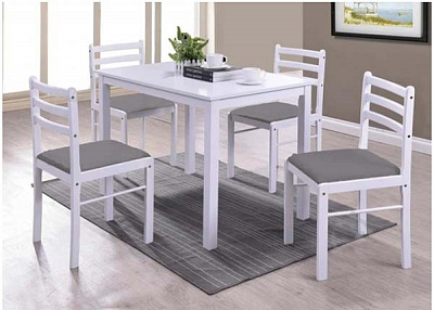 Комплект Fiesta new стол обеденный со стульями 4 шт. гевея белый