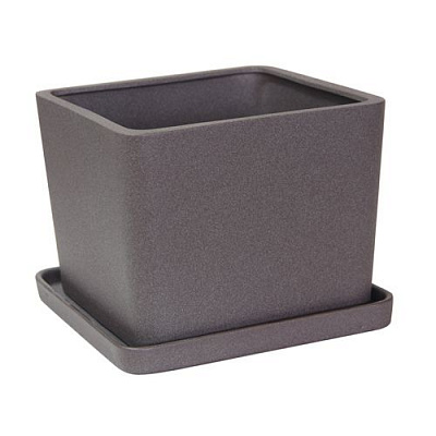 Горшок керамический Ориана-Запорожкерамика Квадрат №1 крошка квадратный 13,5 л шоколадный 