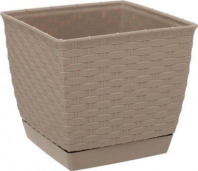 Горшок пластиковый Prosperplast Ratolla square квадратный 2,8л мокко (70770-7529) 