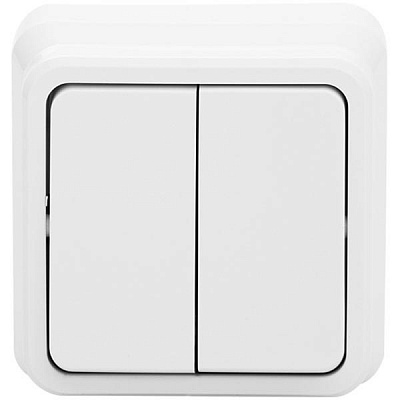 Выключатель двойной Misya белый