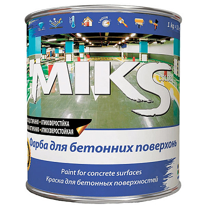 Краска MIKS Color для бетонных поверхностей серый мат 3кг