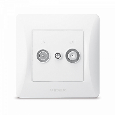 Розетка TV+SAT оконечная Videx Binera IP20 белый VF-BNSK2TVSATE-W