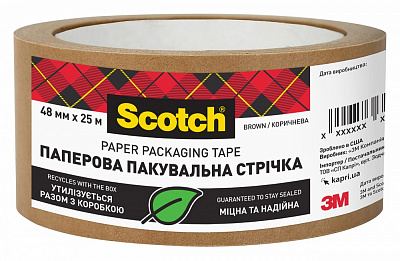 Клейкая лента 3M 570-48-25,0 Клейкая упаковочная лента 3М™ на бумажной основе (крафт) 48 мм 25 м 48 мкм