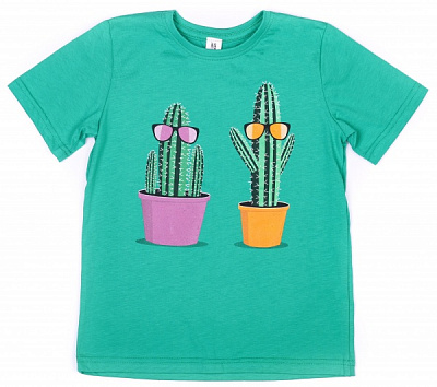 Футболка унисекс Luna Kids 2 cactus р.134 зеленый 