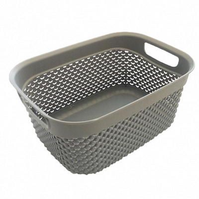 Корзина Ucsan Plastik DROP прямоугольная 1,5 л серый металлик 