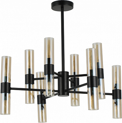 Люстра подвесная Sensio Borealis 16x40 Вт E14 черный/амбер ALG-74783/8+8