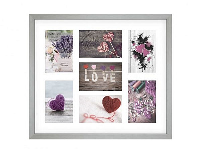 Фоторамка с паспарту SvitArt FKP-7-1913-7B 10x15 см светло-серый 