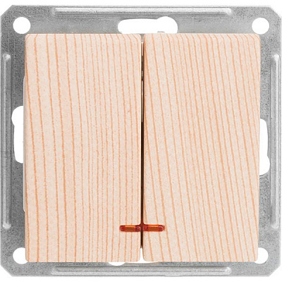 Вимикач подвійний W-59 VS516-251-7-86 сосна