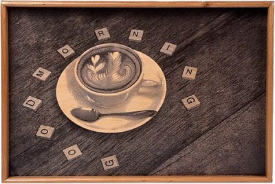 Таця на складаних ніжках міні Кава, доброго ранку 38,5x26x4 см