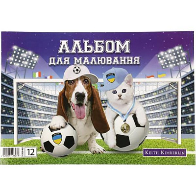 Альбом для малювання А4 12 аркушів на скобі Тікі