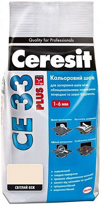 Фуга Ceresit CE 33 Plus 121 2 кг светло-бежевый  