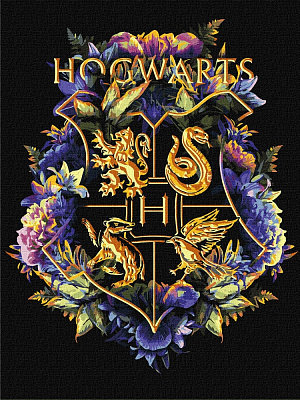 Картина за номерами Harry Potter: Герб Гоґвортсу з фарбами металік ©Warner Bros 30х40 см Ideyka