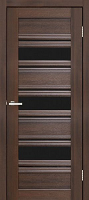 Дверне полотно ОМіС Dora 03 ПО чорне скло 700 мм каштан європейський