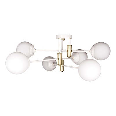 Люстра Фабрика Світла 6x40 Вт E14 біло-золотистий НСБ 127-6х40-161