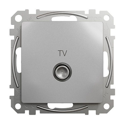 Розетка TV кінцева Schneider Electric Sedna Design без шторок без кришки алюміній SDD113471