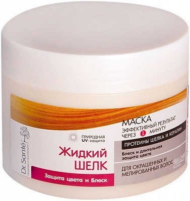 Маска для волосся Dr. Sante Рідкий шовк Захист кольору та блиск 300 мл