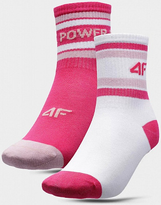 Носки 4F SOCKS CAS F100 (2PACK) 4FJSS23USOCF100-90S р.32-35 розовый