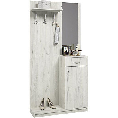 Прихожая с зеркалом Грейд Крафт дуб крафт белый