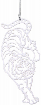 Подвеска Тигрик-полосатик 2Д d 12 см белый