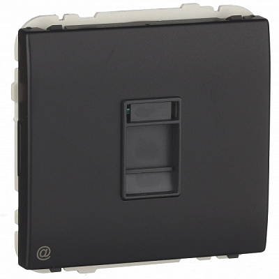 Розетка компьютерная оконечная с заземлением Efapel Apolo IP20 черный матовый 50453 TPM