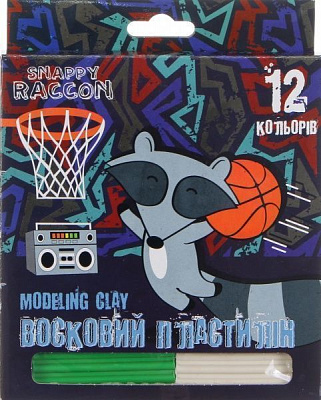 Пластилін восковий Raccon 12 кольорів