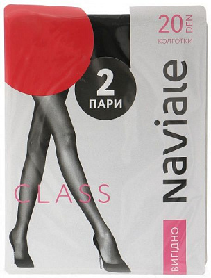 Колготки NAVIALE 1002 CLASS 2 пары 20 den nero р. 4 чорний