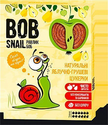 Конфеты BobSnail натуральные яблочно-грушевые 60 г
