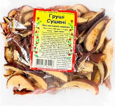 Груши ТМ СВІТ ФРУКТІВ без семян резаные сушеные 200 г