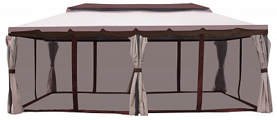 Павильон садовый Indigo с москитной сеткой бежевый 3х6 м DU063