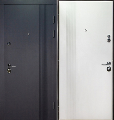 Двері вхідні Булат Статус 245 графіт матовий / білий супермат 2050x950 мм праві