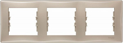 Рамка трехместная Schneider Electric Sedna горизонтальная титан SDN5800568
