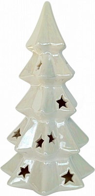 Статуэтка Елочка белая с сиянием 17,5x15,5x27 см 1404 Eterna