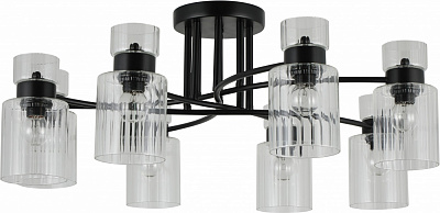 Люстра потолочная Sensio Sculptor 8x40 Вт E27 черный/прозрачный ALG-07555/8