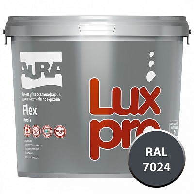 Краска резиновая резиновая Aura® Luxpro Flex мат RAL 7024 графитовый 4,8л 6кг