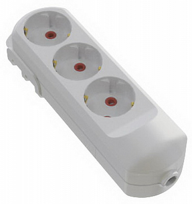 Колодка для удлинителя Neomax с заземлением 3 гн. белый 