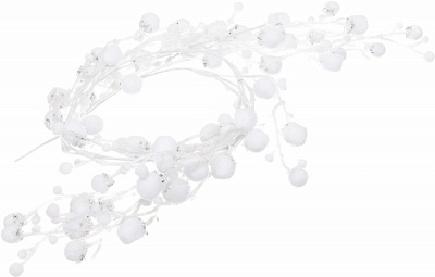 Декорация новогодняя Гирлянда с белыми снежками 150 см EPI-13A7309 