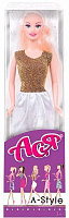 Лялька Ася А-Стиль блондинка золота сукня (35128)