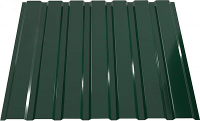 Профнастил глянцевый PSM ПР-15А 1155x2500 мм RAL 6005 зелёный