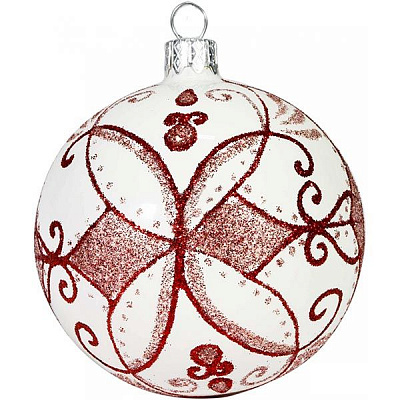 Кулька новорічна 7938 біла 80 мм