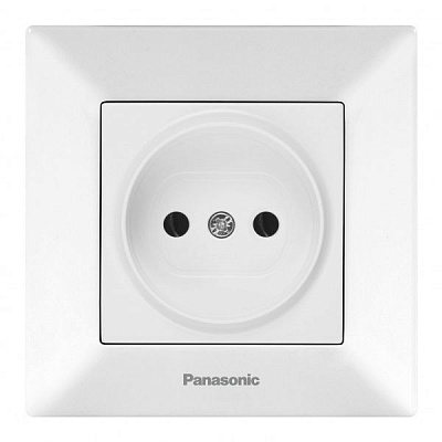 Розетка без заземления Panasonic Arkedia Slim без шторок белый 480200220