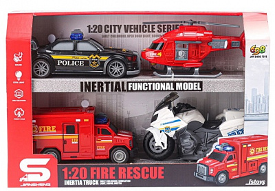 Ігровий набір CARS S Рятувальна служба 4в1 1:20 (інерція, звук, світло) 1:20 CJ-4835124