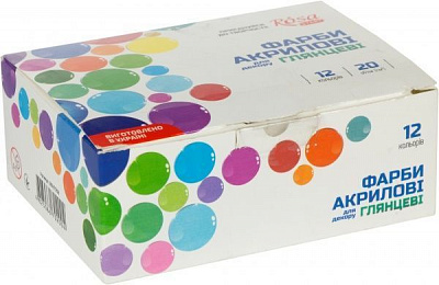Набор красок акриловых 12 цветов 20 мл Rosa Start