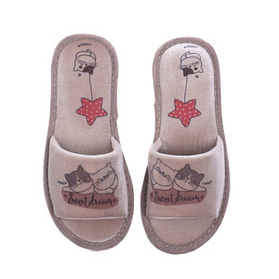 Тапки домашние Twins HS-VL велюр р.38/39 бежевый 