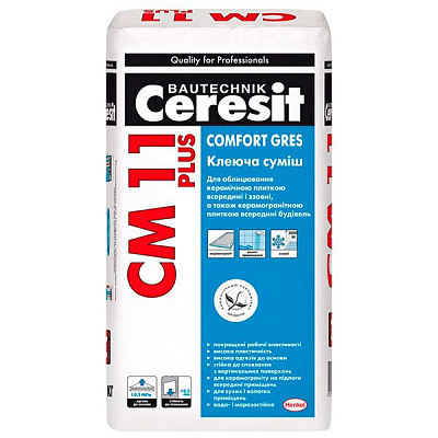 Клей для плитки Ceresit СМ 11 Plus 25кг