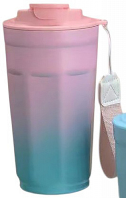 Термочашка Flamberg Blossom 450 мл голубой/розовый