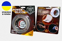 Двусторонняя клейкая лента CARBON TAPE Power Silicon 19 мм 2 мм 2 м прозрачный