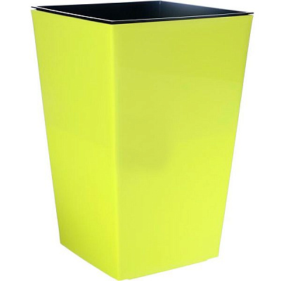 Горшок пластиковый Lamela Финезия квадратный 12,8л лимонный 