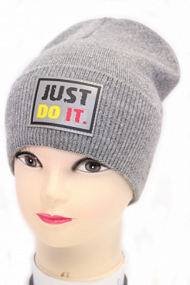 Шапочка дитяча для хлопчиків Kraft+ р.52-54 сірий меланж 2653-1