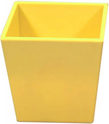 Кашпо Оранжерея для кактусів та сукулентів «Квадрат» квадратний 0,4л жовтий